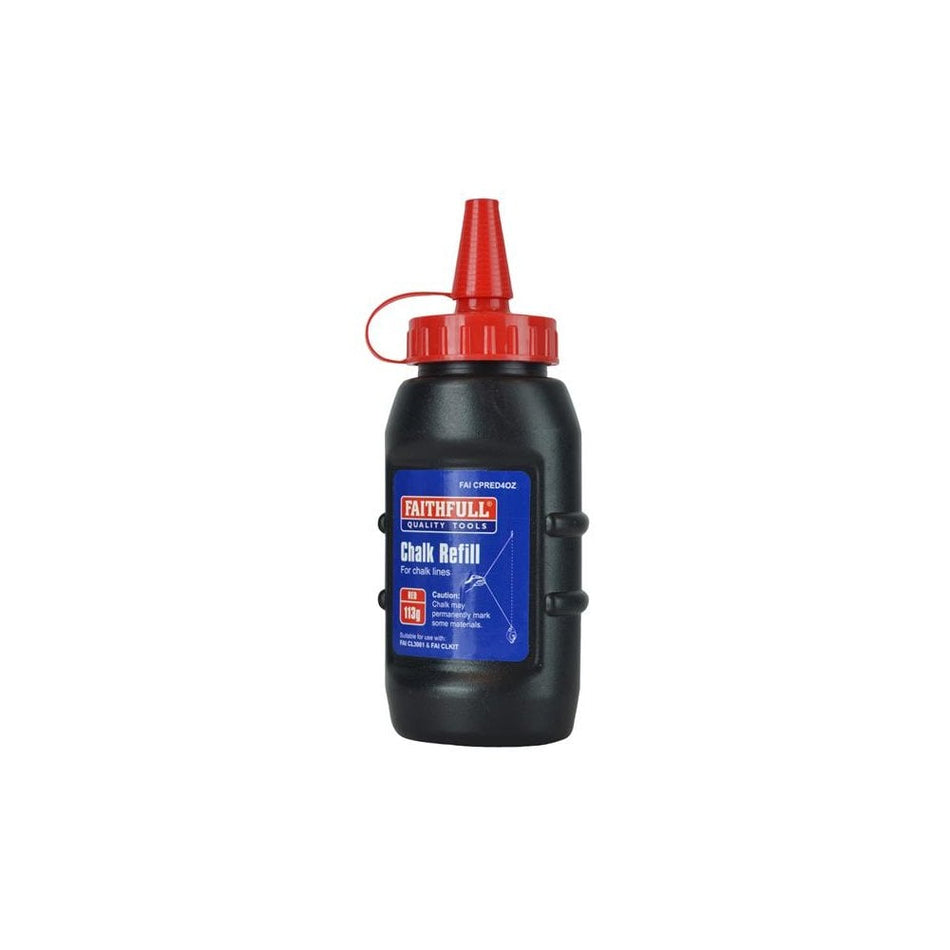 Faithfull Chalk Powder Red 113g -No. CHALK POWDER RED 4OZ