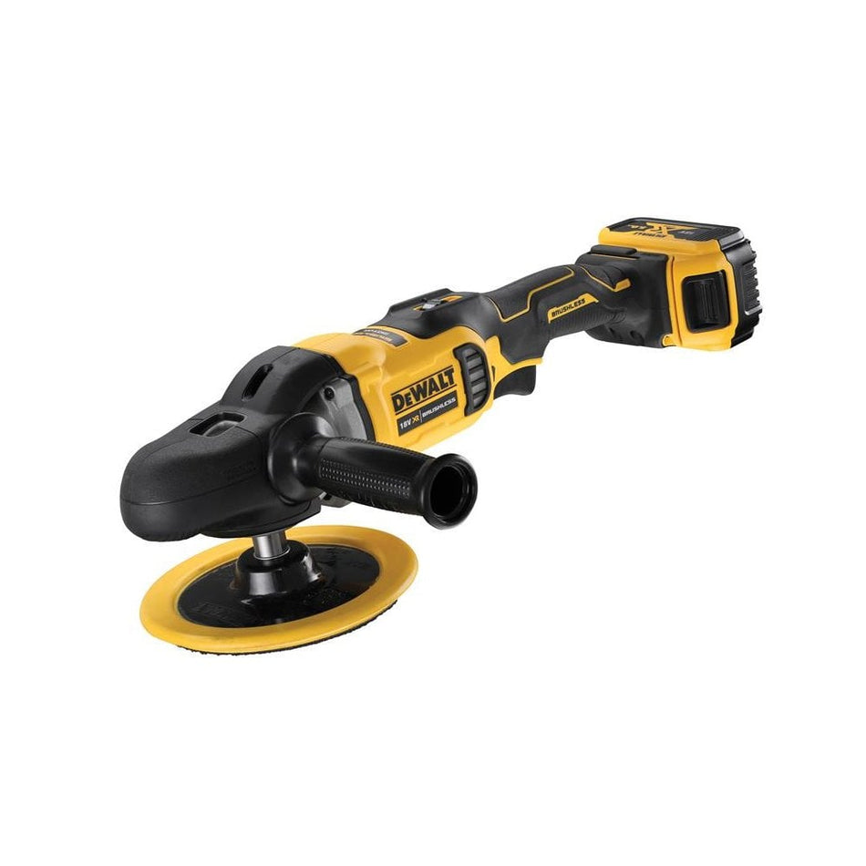 DEWALT DCM849P2 XR Brushless Rotary Polisher 180mm 18V 2 x 5.0Ah Li-ion -No. DCM849P2-GB