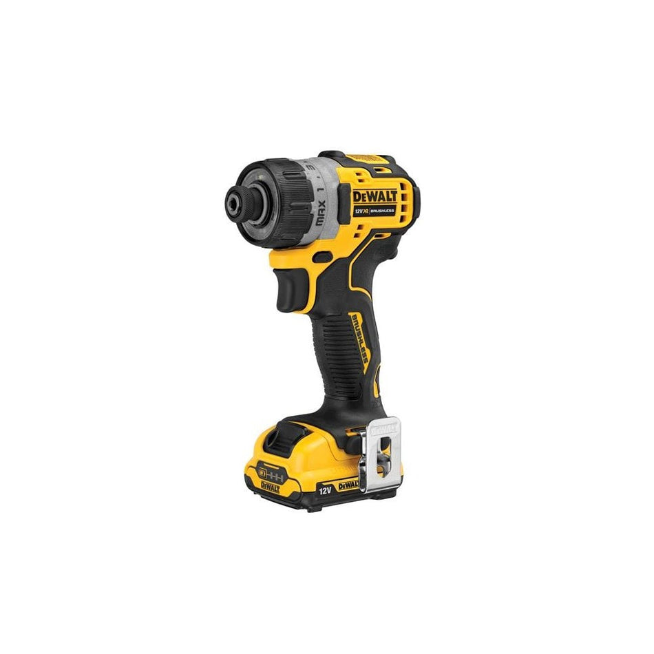DEWALT DCF601D2 XR Brushless Sub-Compact Screwdriver 12V 2 x 2.0Ah Li-ion -No. DCF601D2-GB
