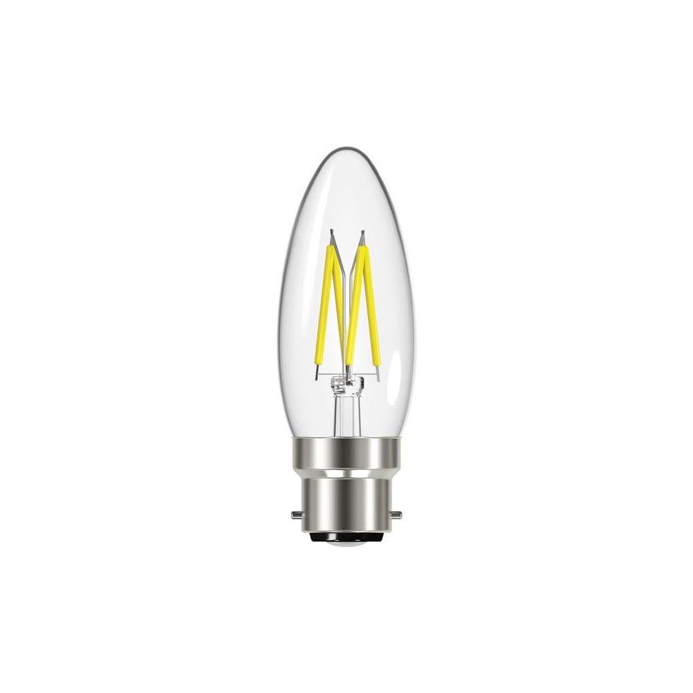 EnergizerÂ¸ LED BC (B22) Candle Filament Non-Dimmable Bulb, Warm White 470 lm 4W -No. S12868