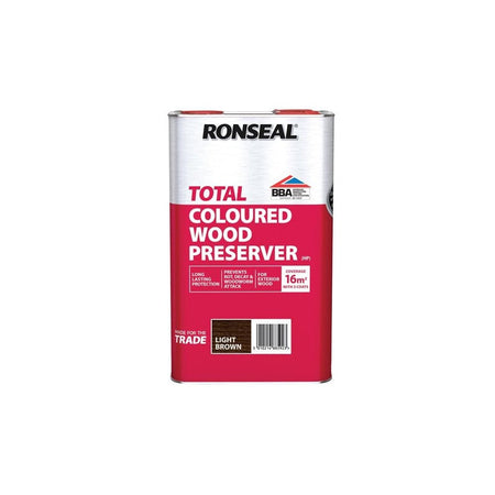 Ronseal Trade Total Wood Preserver Light Brown 5 litre -No. 38592
