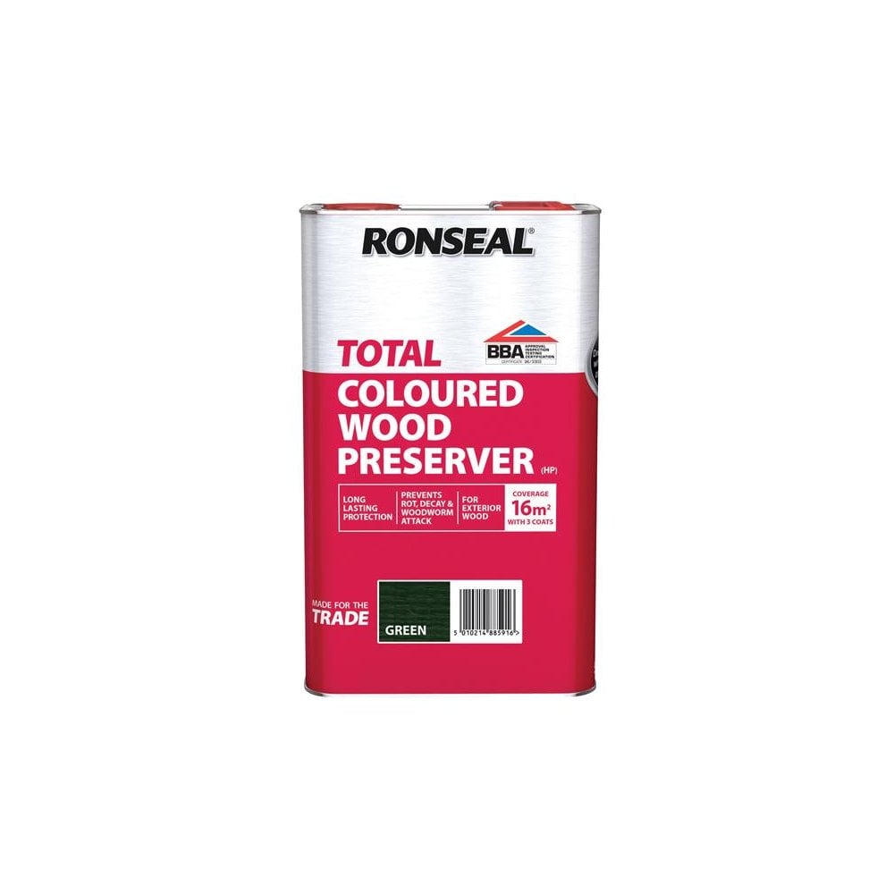 Ronseal Trade Total Wood Preserver Green 5 litre -No. 38591