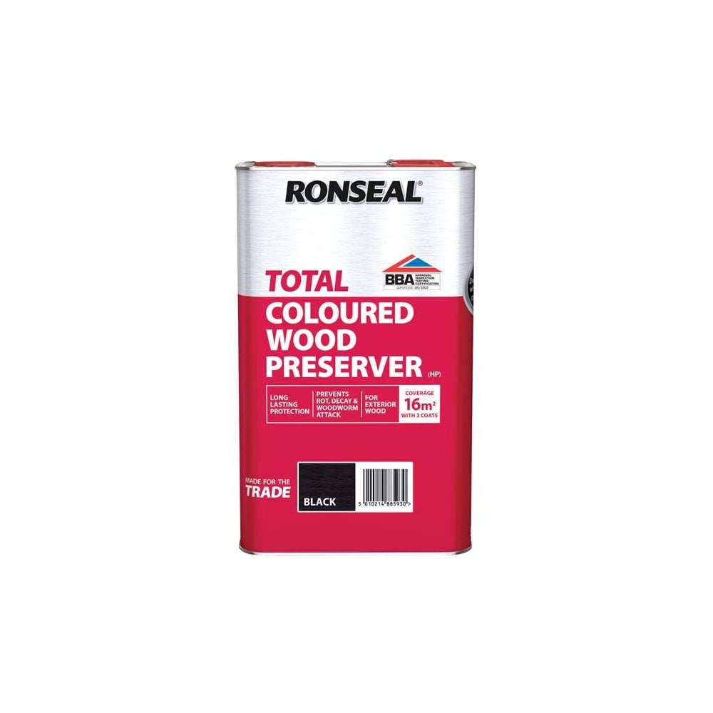 Ronseal Trade Total Wood Preserver Black 5 litre -No. 38593
