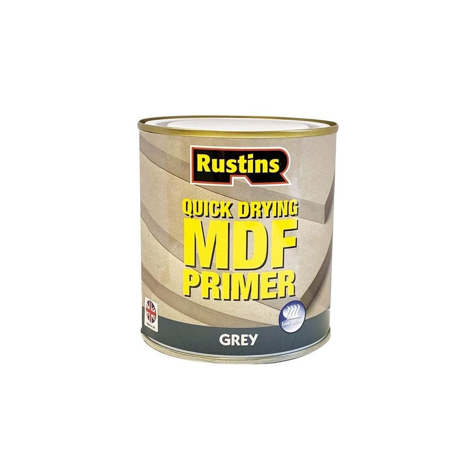 Rustins Quick Drying MDF Primer Grey 500ml -No. MDGP500