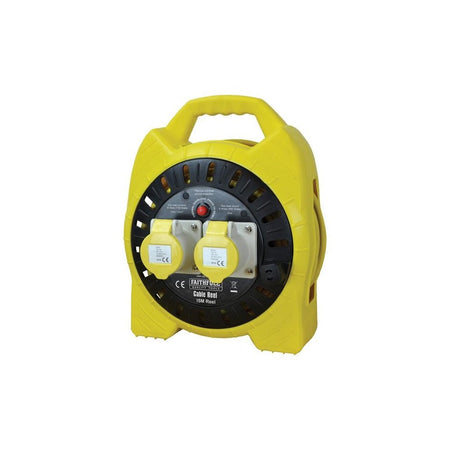Faithfull Power Plus Enclosed Cable Reel 15m 16 amp 1.5mm Cable 110V -No.