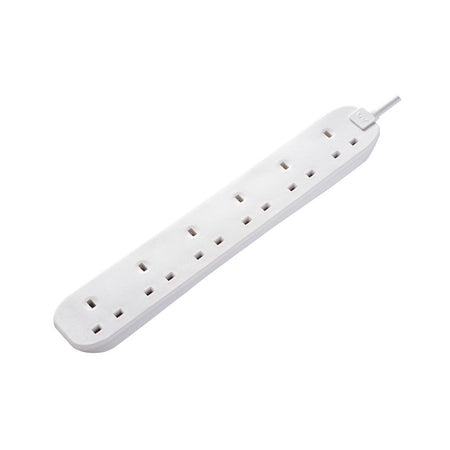 Masterplug Extension Lead 6-Gang 13A White 2m -No. BSG210N-MP