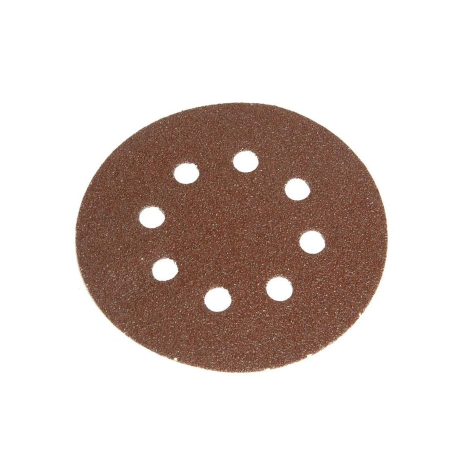 Faithfull Hook & Loop Sanding Disc DID3 Holed 125mm x 80G (Pack 5) -No. 8128