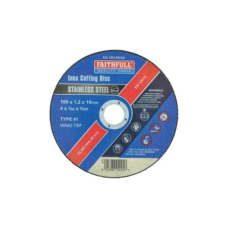 Faithfull Inox Cutting Disc 100 x 1.2 x 16mm -No.