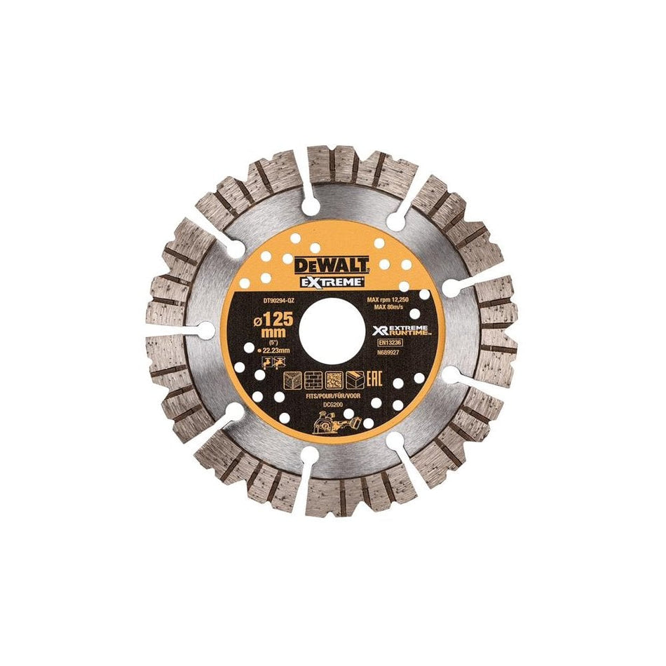 DEWALT DT90294 Extreme Diamond Cutting Blade 125 x 22.23mm -No. DT90294-QZ