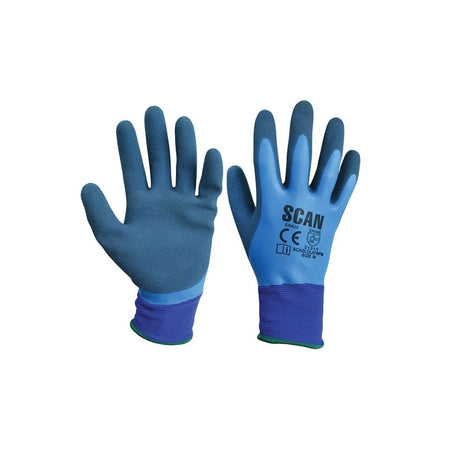 Scan Waterproof Latex Gloves - Medium (Size 8) -No.