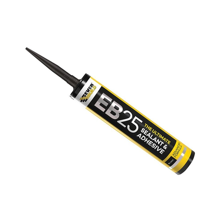 Everbuild EB25 Hybrid Sealant Adhesive Black 300ml -No. EB25BK