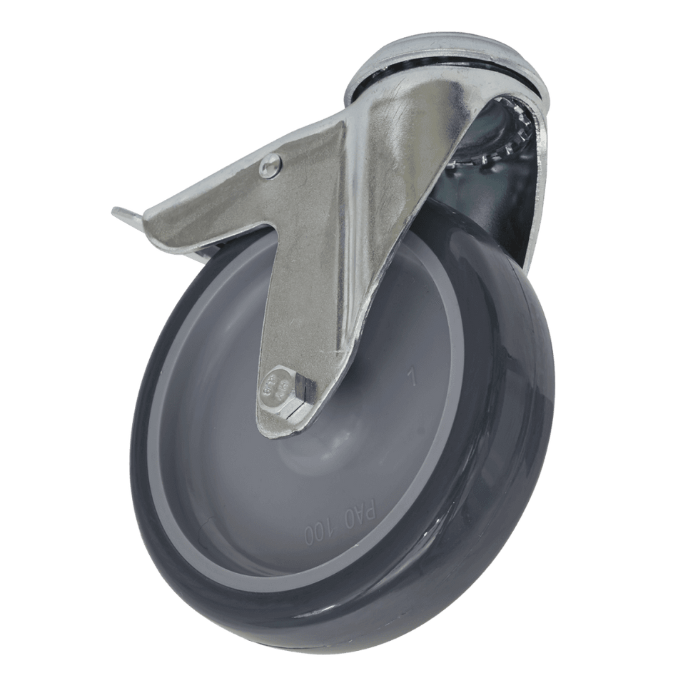 Sealey 100mm Castor Wheel with Swivel Bolt Hole & Total Lock Model No-SCW2100SBL