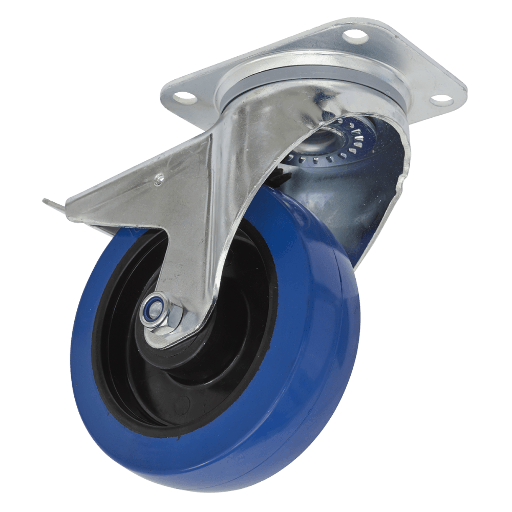 Sealey 160mm Castor Wheel with Swivel Plate & Total Lock Model No-SCW3160SPL