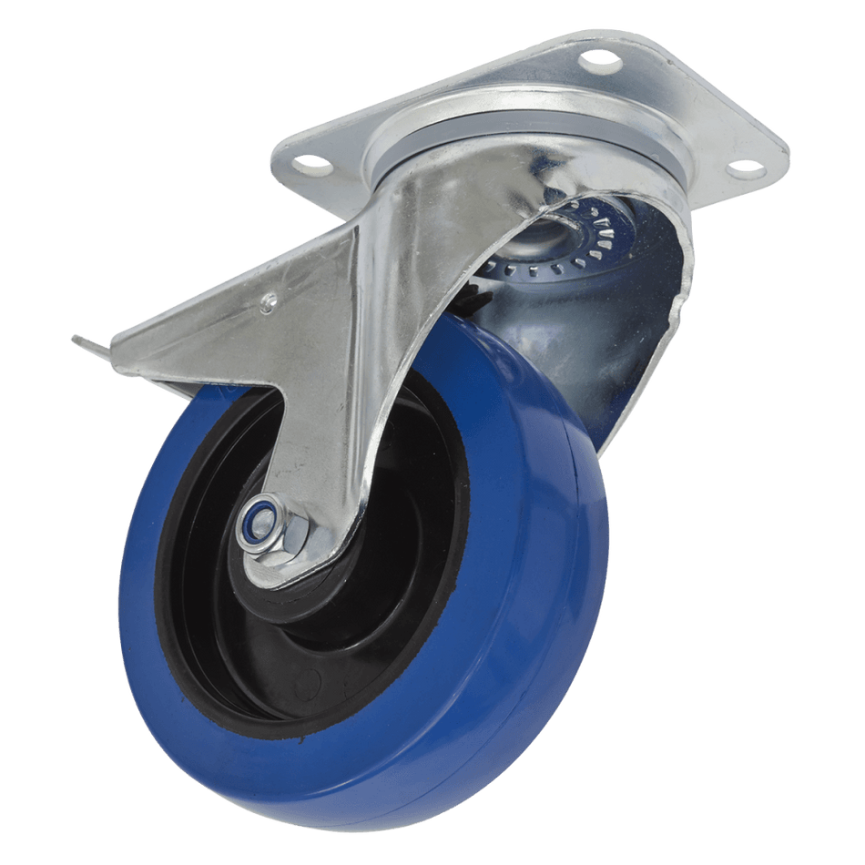 Sealey 160mm Castor Wheel with Swivel Plate & Total Lock Model No-SCW3160SPL