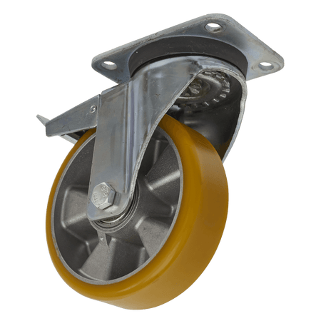 Sealey 160mm Castor Wheel with Swivel Plate & Total Lock Model No-SCW5160SPL