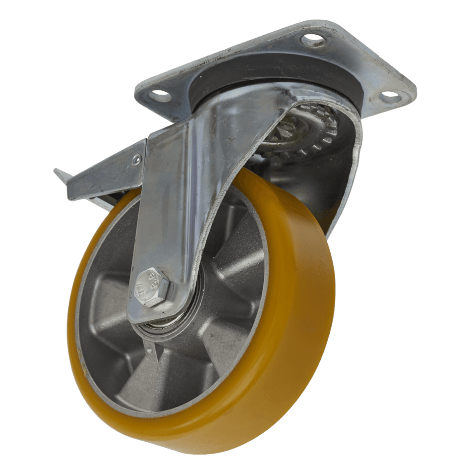 Sealey 160mm Castor Wheel with Swivel Plate & Total Lock Model No-SCW5160SPL