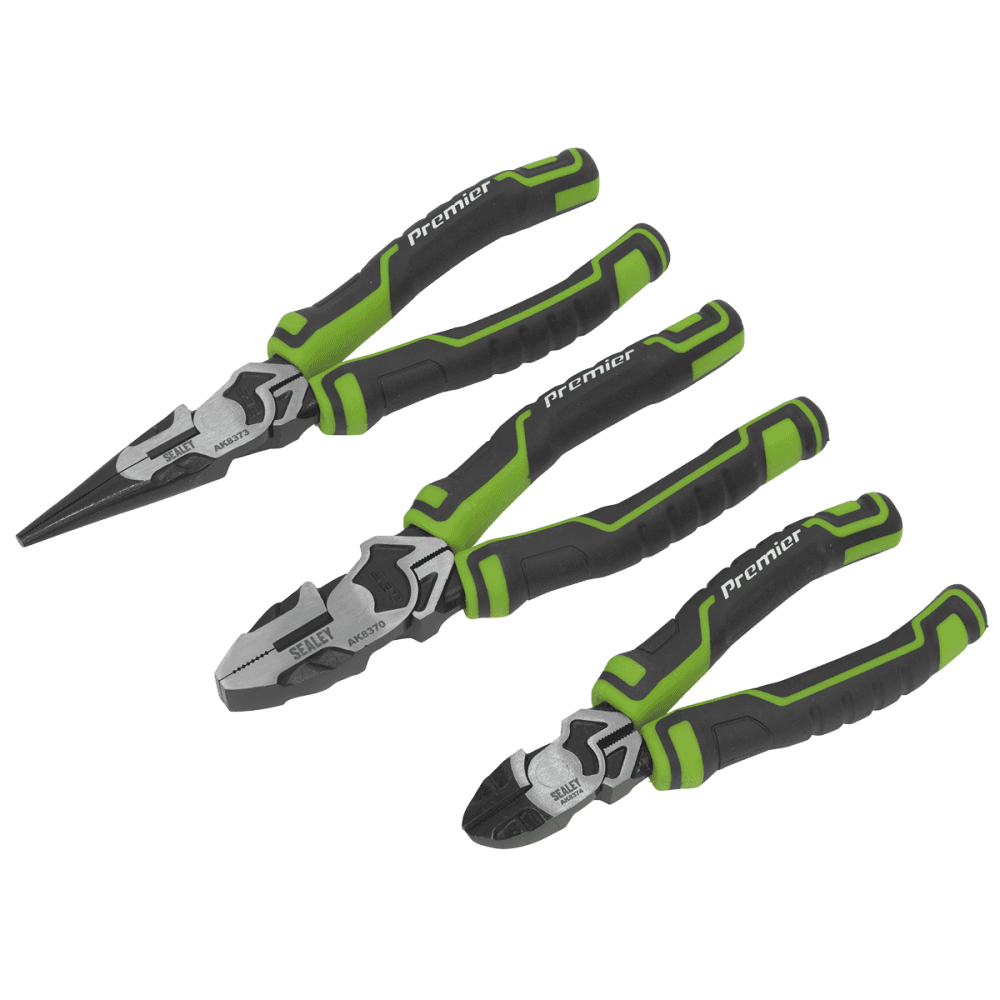 Sealey Pliers Set 3pc High Leverage - Hi-Vis Green Model No-AK8376HV