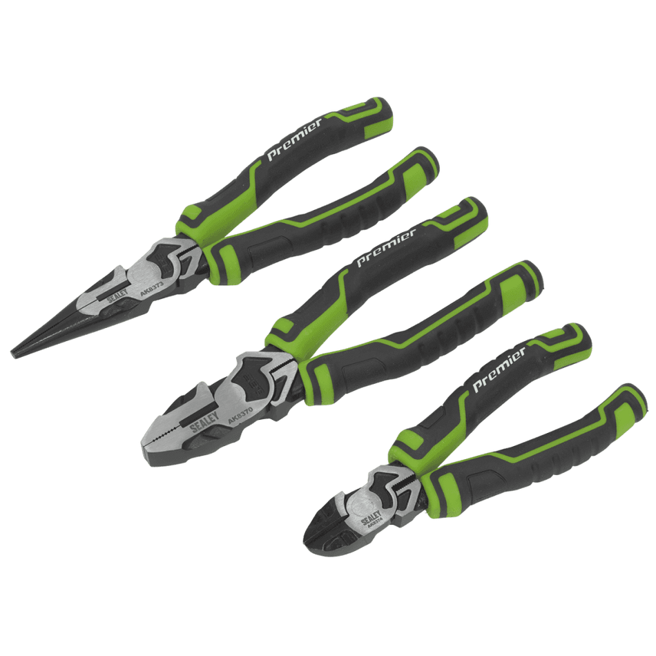 Sealey Pliers Set 3pc High Leverage - Hi-Vis Green Model No-AK8376HV