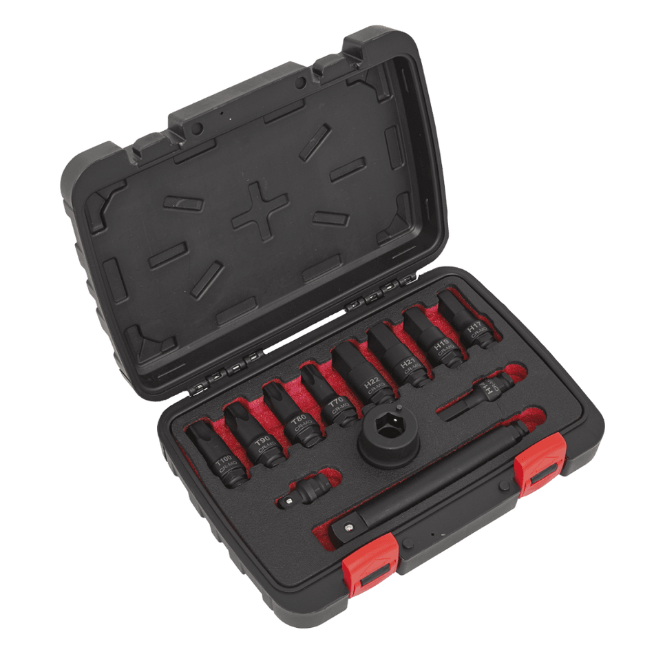 Sealey Impact Socket Bit & Accessories Set 12pc 3/4"Sq Drive Model No-AK5617