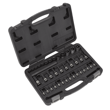Sealey TRX-Star* Socket & Security Socket Bit Set 38pc 1/4", 3/8" & 1/2"Sq Drive Model No-AK6197B