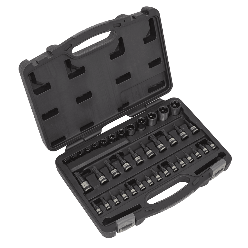 Sealey TRX-Star* Socket & Security Socket Bit Set 38pc 1/4", 3/8" & 1/2"Sq Drive Model No-AK6197B