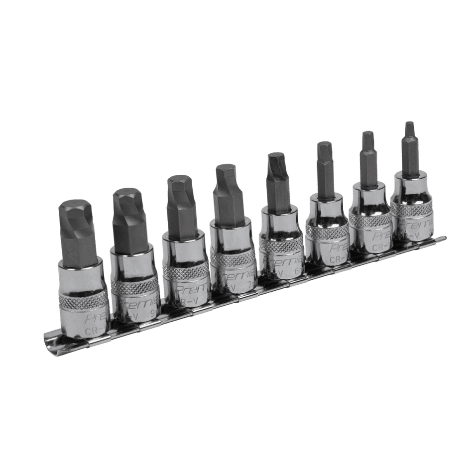 Sealey Hex Socket Bit Set Lock-OnÂƒ?Â½ 8pc 3/8"Sq Drive Metric Model No-AK65601