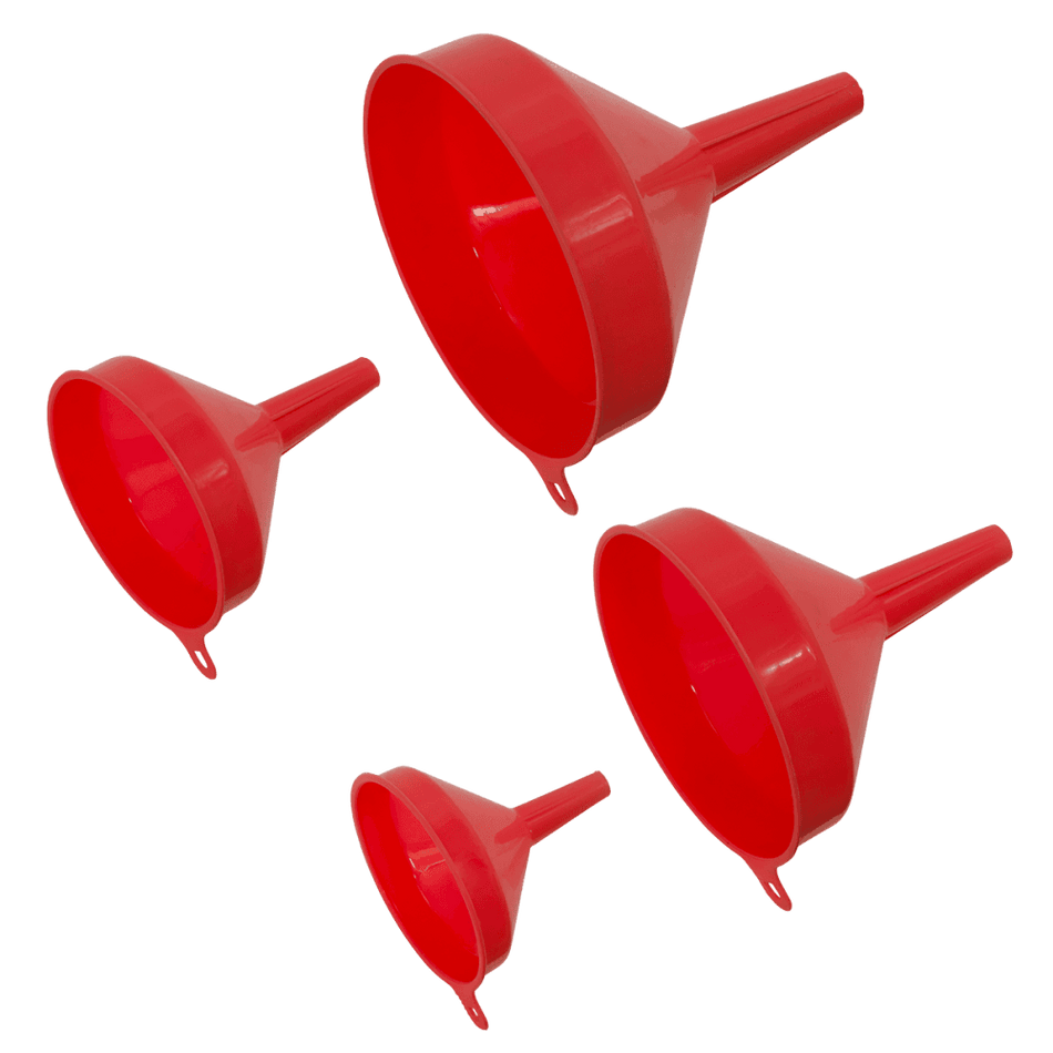 Sealey Funnel Set 4pc Economy Fixed Spout Model No-F94