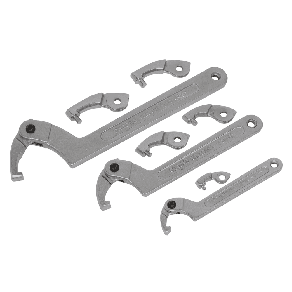 Sealey Adjustable C-Spanner Hook & Pin Wrench Set 11pc Model No-SMC2