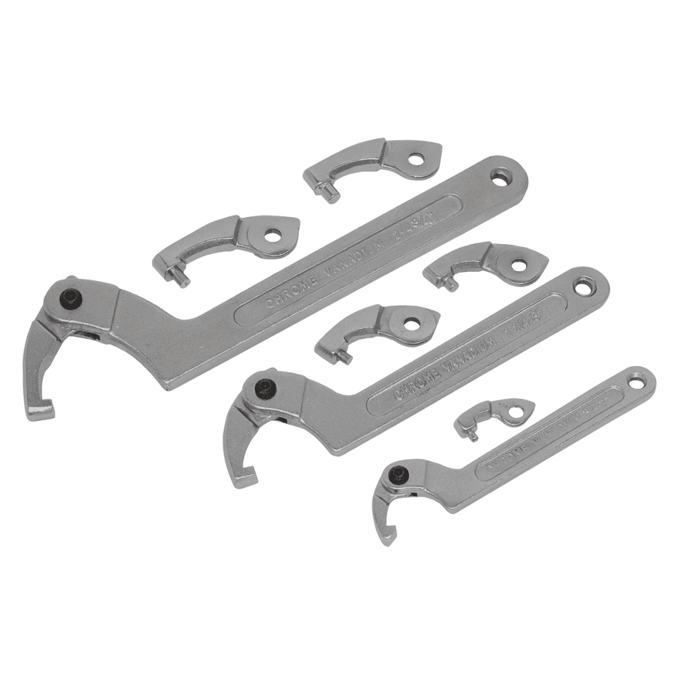 Sealey Adjustable Hook & Pin Wrench Set 11pc Model No-SMC2
