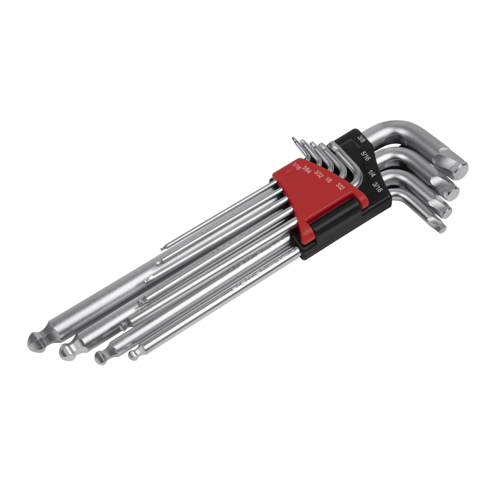 Sealey Premier Imperial Lock-On™ Extra-Long Ball-End Hex Key Set 9pc Model No-AK7181