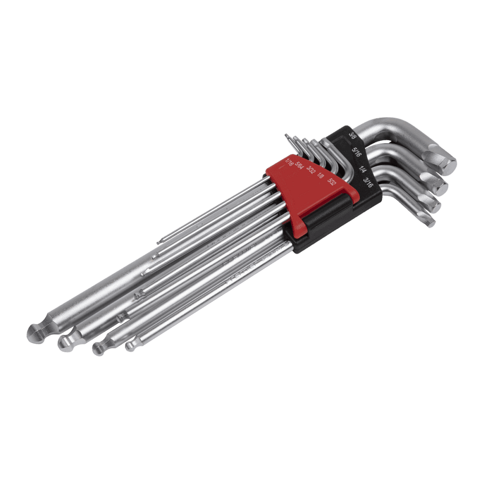 Sealey Ball-End Hex Key Set 9pc Lock-OnÂƒ?Â½ Imperial Model No-AK7181