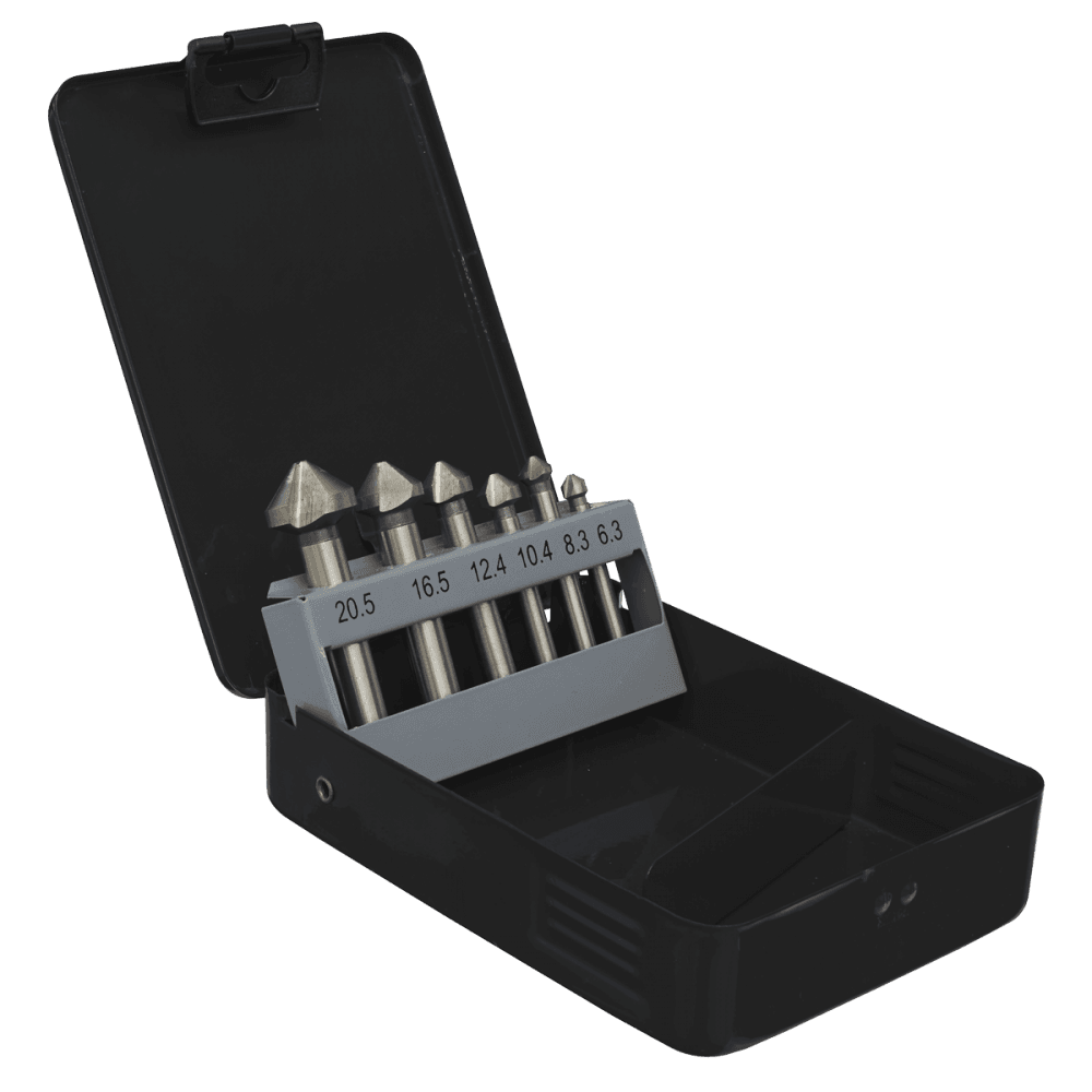 90° Countersink Bit Set 3 x V Flutes 6pc : Model No-CSSET6V