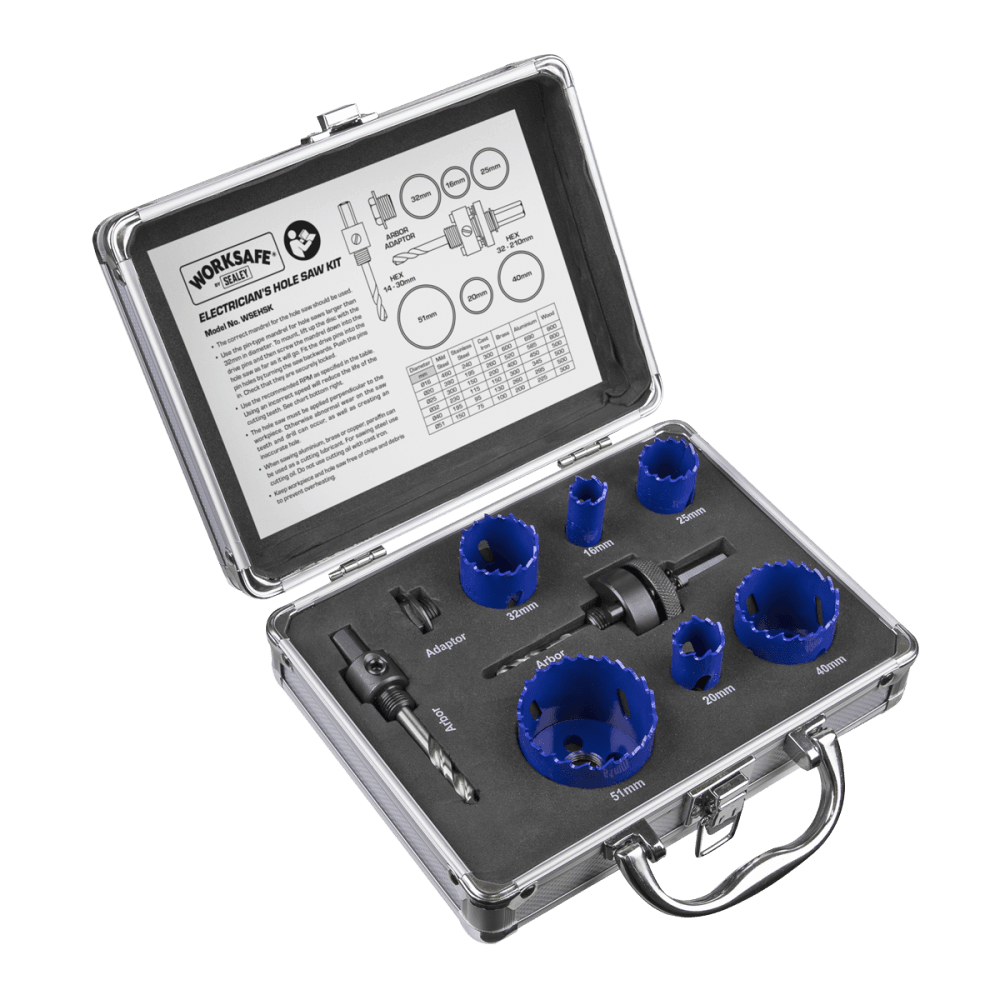 Electrician's Hole Saw Kit 9pc : Model No-WSEHSK