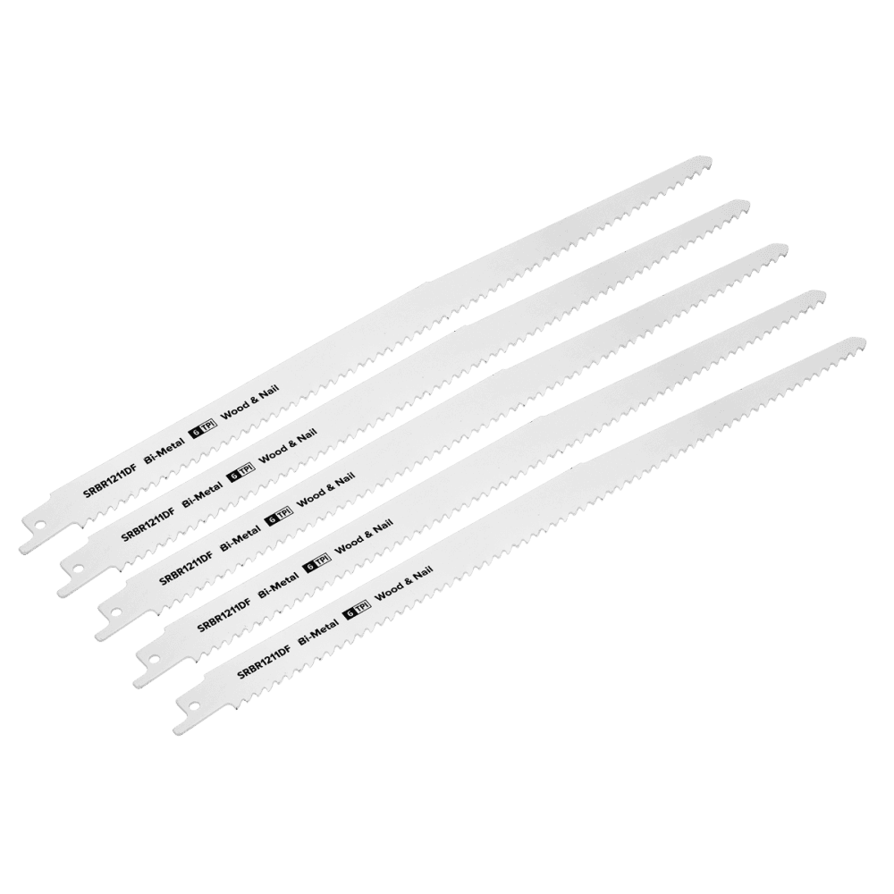 Reciprocating Saw Blade Wood & Nail 300mm 6tpi - Pack of 5 Model No-SRBR1211DF