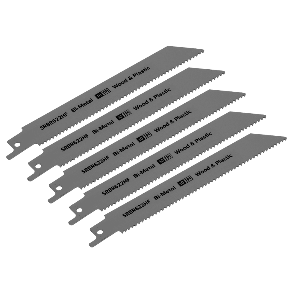 Reciprocating Saw Blade Wood & Plastics 150mm 10tpi - Pack of 5 Model No-SRBR622HF