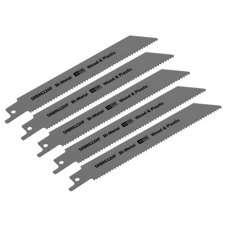 Reciprocating Saw Blade Wood & Plastics 150mm 10tpi - Pack of 5 Model No-SRBR622HF