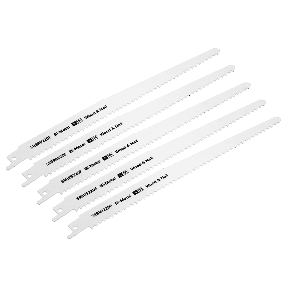 Reciprocating Saw Blade Wood & Nail 230mm 6tpi - Pack of 5 Model No-SRBR922DF