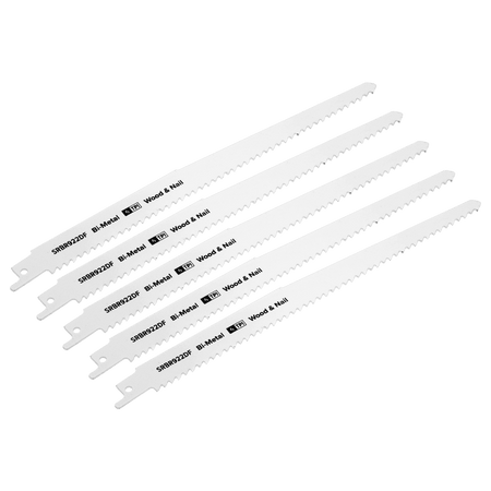 Reciprocating Saw Blade Wood & Nail 230mm 6tpi - Pack of 5 Model No-SRBR922DF