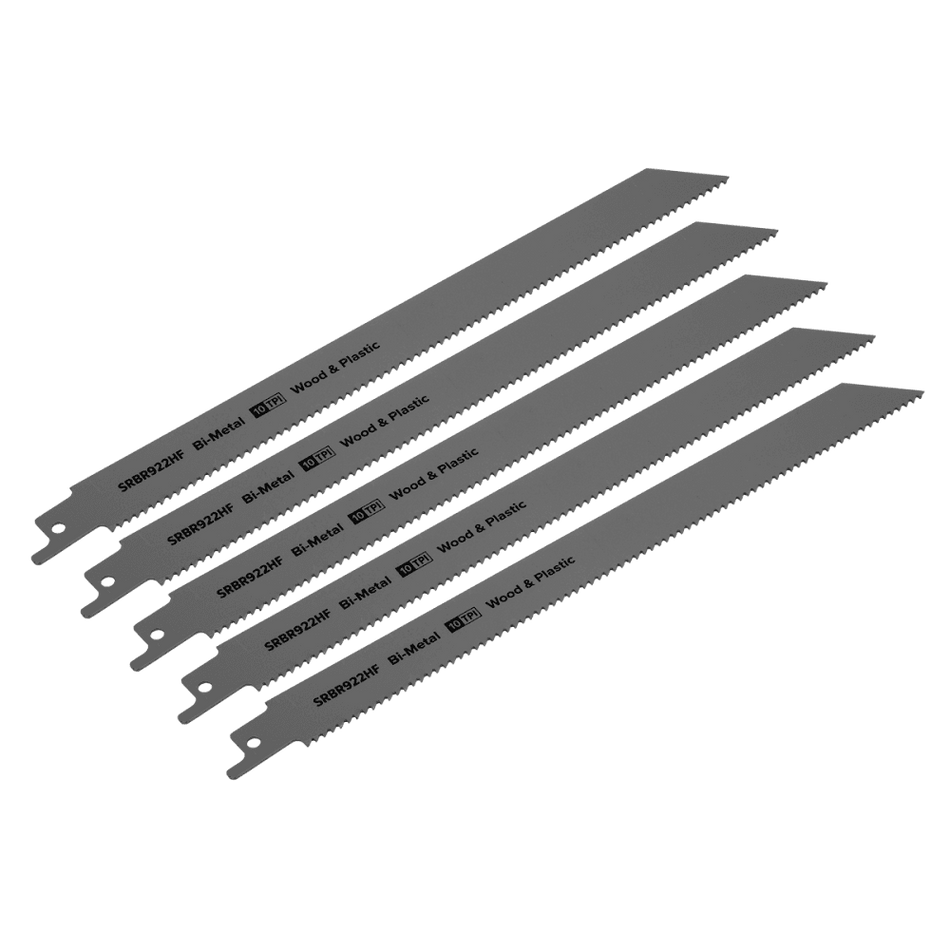 Reciprocating Saw Blade Wood & Plastics 230mm 10tpi - Pack of 5 Model No-SRBR922HF
