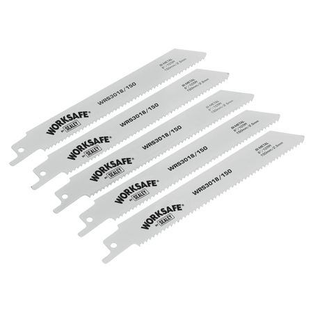 Reciprocating Saw Blade 150mm 10tpi - Pack of 5 Model No-WRS3018/150