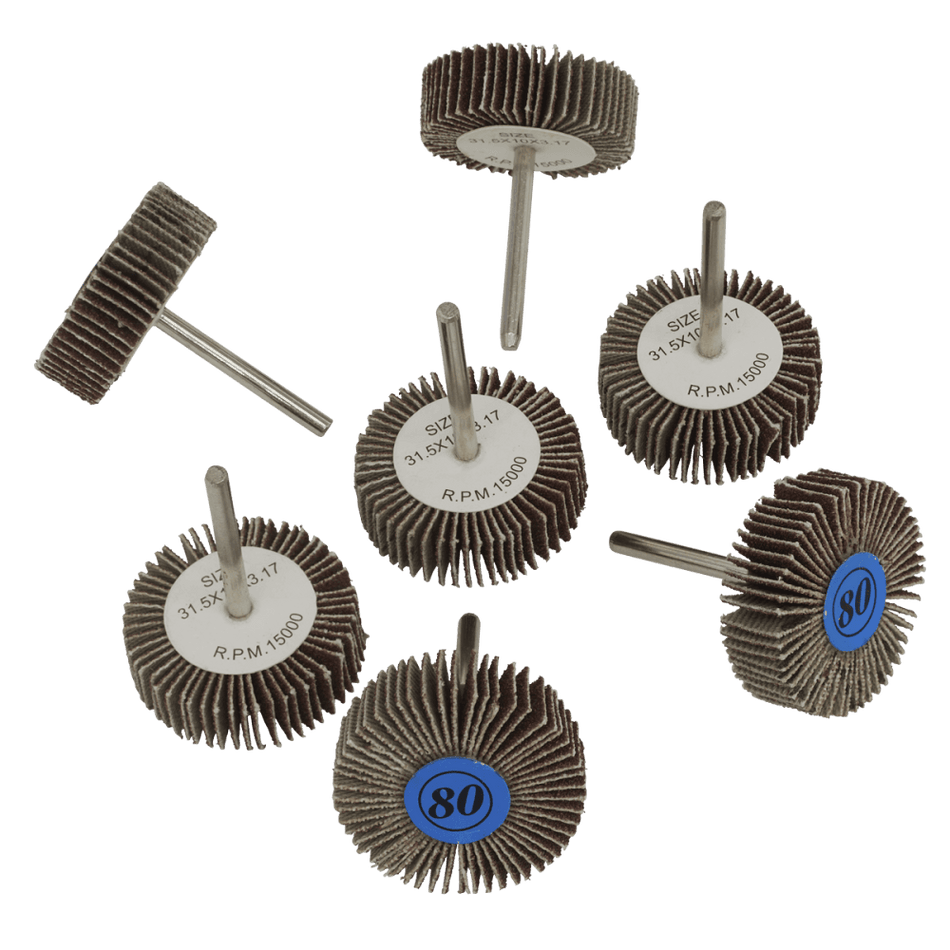 Rotary Tool Flap Wheel Set 7pc 30mm Model No-RTA7FW