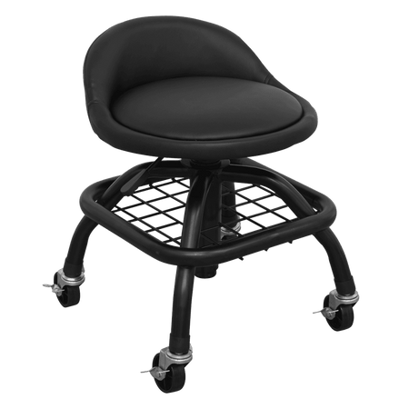Premier Industrial Pneumatic Creeper Stool with Adjustable Height Swivel Seat & Back Rest : Model No-SCR02B