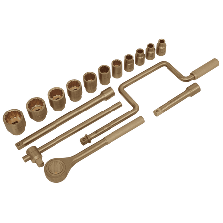 Socket Set 17pc 1/2"Sq Drive Non-Sparking Model No-NS124