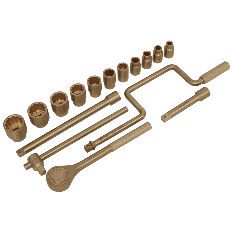 Socket Set 17pc 1/2"Sq Drive Non-Sparking Model No-NS124