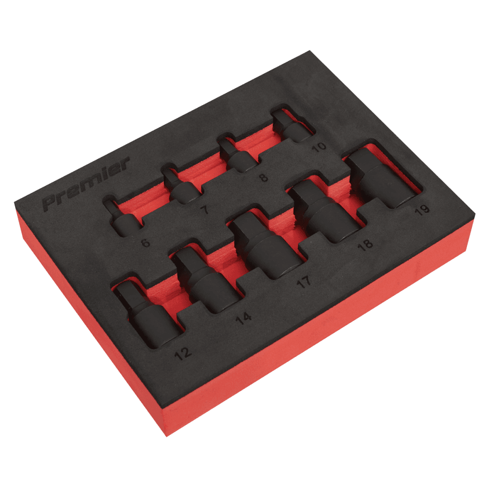 Low Profile Impact Hex Socket Bit Set 1/4" & 3/8" Sq Drive 9pc - Metric Model No-AK5525