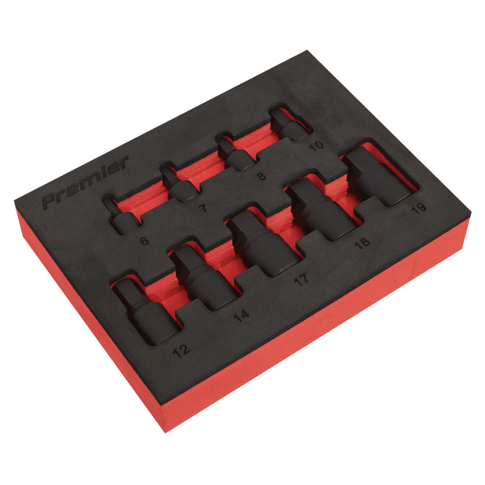 Low Profile Impact Hex Socket Bit Set 1/4" & 3/8" Sq Drive 9pc - Metric Model No-AK5525