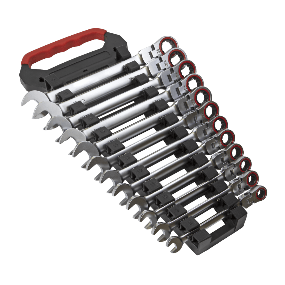 Flexi-Head Ratchet Combination Spanner Set 12pc Metric Model No-AK63942