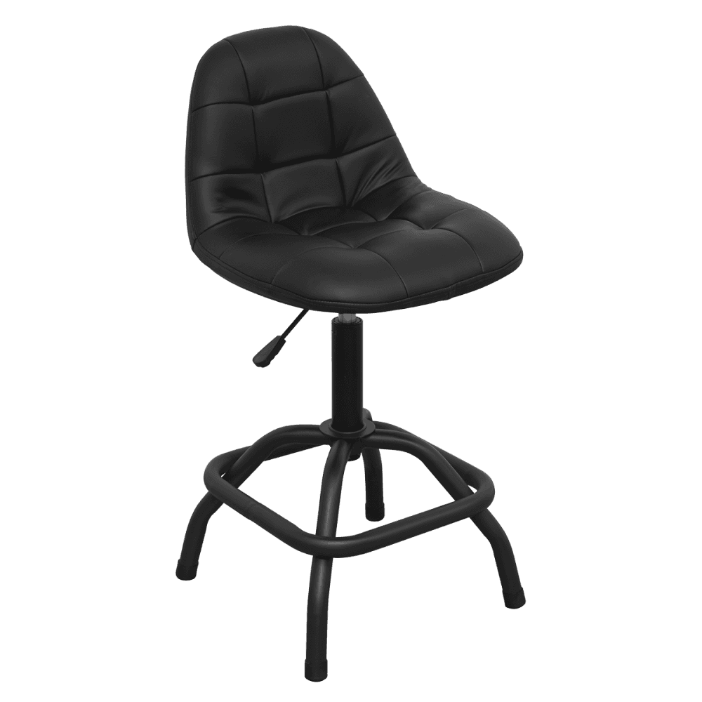 Premier Industrial Pneumatic Workshop Stool with Adjustable Height Swivel Seat & Back Rest : Model No-SCR01B