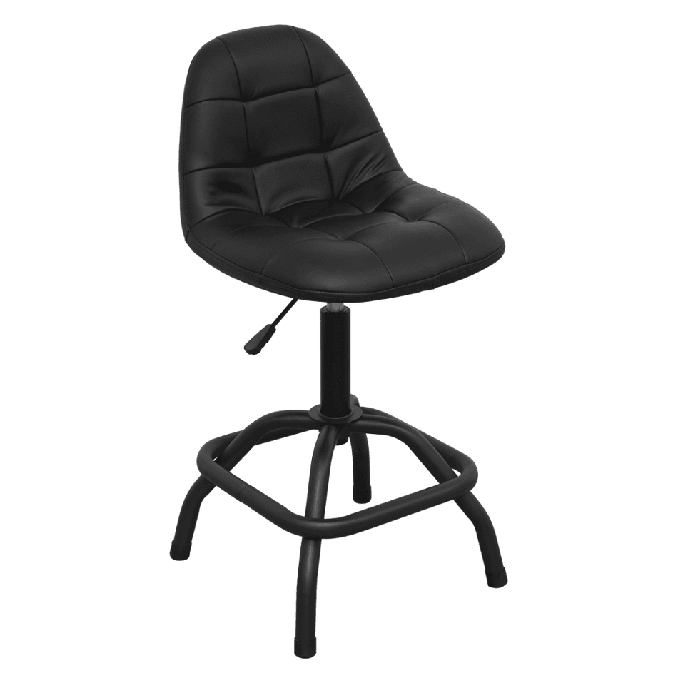 Workshop Stool Pneumatic with Adjustable Height Swivel Seat & Back Rest Model No-SCR01B