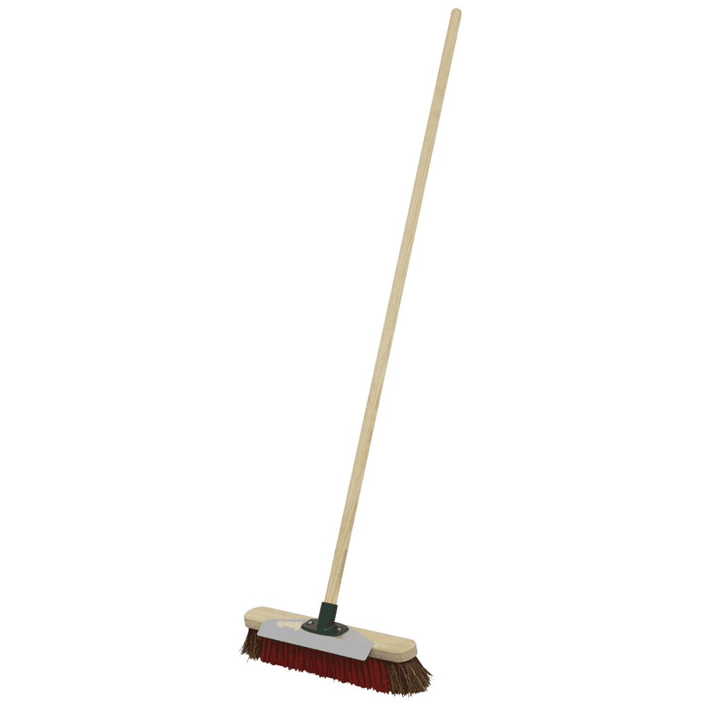 Heavy-Duty Broom with Scraper 16"(405mm) Stiff/Hard Bristle Model No-BM16SC